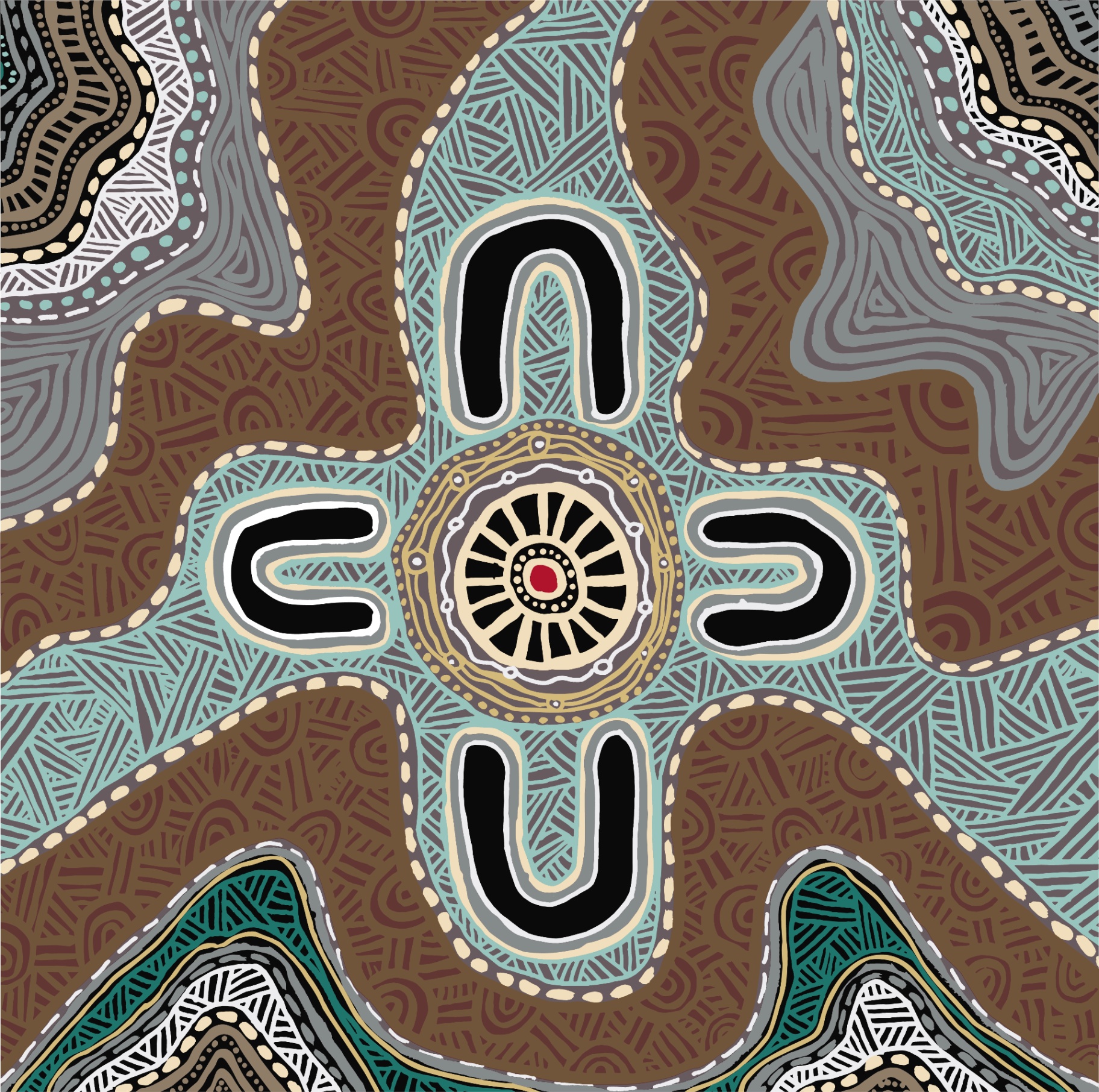 Aboriginal artwork by Luke Penrith for All Corners Enterprises